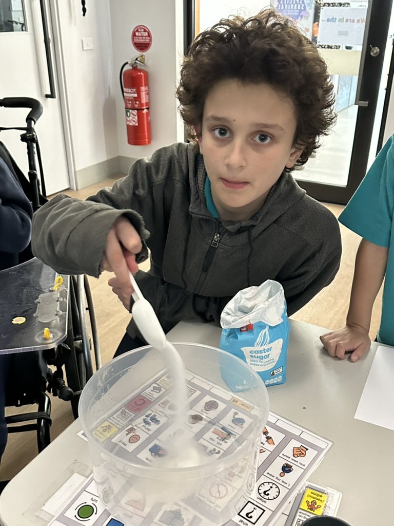 Michael measuring ingredients